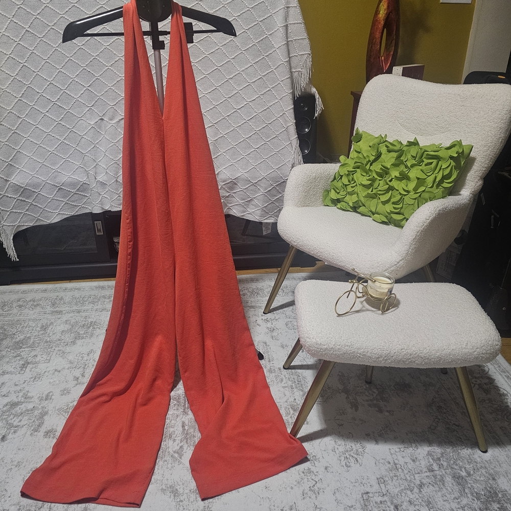 Zara Red Halter Jumpsuit